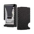 thumbnail image 3 of Carbon Fiber Minimalist Wallet For Men - Blocking Credit Card Holder Metal Wallet- Money Clip Slim Front Pocket, 3 of 10