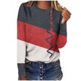thumbnail image 1 of Nouveaux Hauts pour Femmes 2023 Imprimés Décontractés Amples à Col Rond Grande Taille T-shirt à Manches Longues Hauts Blouse, 1 of 3