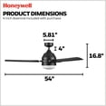 thumbnail image 3 of Honeywell Port Isle Modern Outdoor Ceiling Fan, Light and Remote Control, Black, 3 of 10