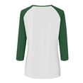 thumbnail image 5 of ManxiVoo Relaxed Fit Womens Top V Neck 3 4 Sleeve Button Front Shirt with Raglan Sleeves for Summer L Size Green, 5 of 5