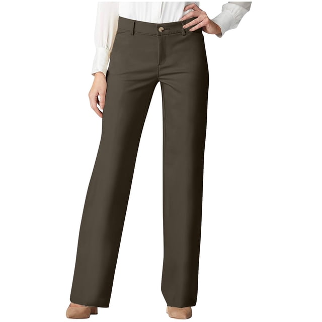 ohmzyzo Pantalon Droit à Poches Polyvalent et Confortable pour Femmes