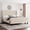 Off-white, variant on Ourlova Queen Blue Upholstered Bed Frame with 4 Storage Drawers Wingback Headboard with Charging Station Diamond Stitched Button Tufted Design No Box Spring Needed