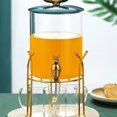 thumbnail image 3 of Glass Bottle With Faucet Ceramic Lid Wine Jar Cold Water Beverage Bucket Transparent Multi-Use Base Home Storage, 3 of 13