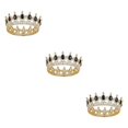 thumbnail image 3 of ZheElen Alloy Durable And Non-deforming Rhinestone For Wedding Or Cosplay Family Wedding Hair Crown Gold  + black 3Set, 3 of 6