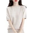 thumbnail image 1 of KIHOUT Nouveaux Hauts de Mode d'Été pour Femmes 2024, Veste de Déplacement pour Dames à Col Rond, Manches Courtes, Couleur Unie, Sans Capuche, Beige m, 1 of 3