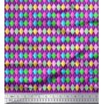 thumbnail image 1 of Soimoi Purple Cotton Poplin Fabric Diamond Geometric Fabric Prints By Yard 42 Inch Wide, 1 of 5
