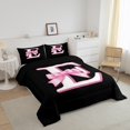 thumbnail image 3 of Erosebridal Initial E Letter Bedding Full Comforter Set, Princess Bow Down Comforter, Monogrammed Reversible Comforters & Duvets, Microfiber Room Decor, 3 Pieces, 3 of 8