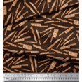 thumbnail image 3 of Soimoi Brown Rayon Crepe Fabric Text & Knife Kitchen Printed Fabric 1 Yard 46 Inch Wide, 3 of 3