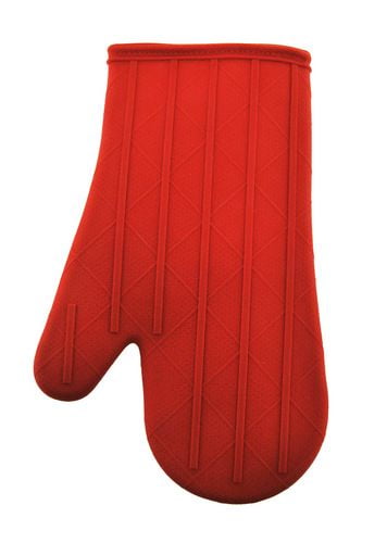Starfrit Silicone Oven Mitt, Heat Resistant to 464°F, Non-Slip Grip, Reinforced Thumb, Cotton Lining, Redesigned Shape for Comfort, 12 In Long