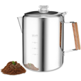thumbnail image 1 of Coffee Pot Stovetop Coffee Maker Percolator Campfire Coffee Pot Stainless Steel Coffee Pot Camping Outdoors Home 12 Cup, 1 of 6