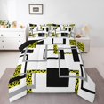 thumbnail image 1 of YST Couette Rayée Noire et Blanche Très Grand, Literie Motif Léopard Doré, Ensembles de Literie Géométriques avec Couette, Courtepointe Réversible Carrée Moderne avec 2 Taies d'Oreiller Déco de Chambre, 1 of 5