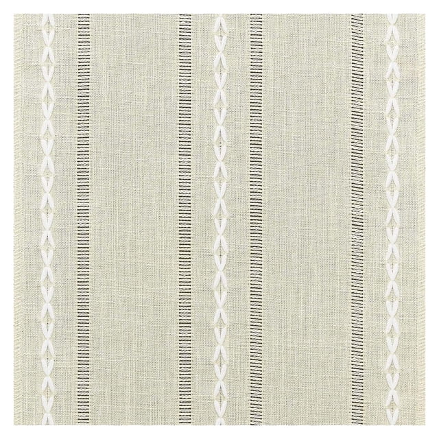 Meitianfacai Hemstitched Table Runner Cottons Linen Table Runners Embroidered Striped Boho Table Runner Home Decor