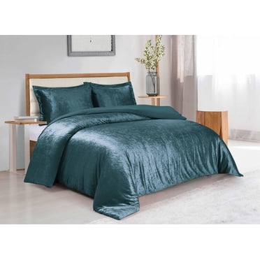Ensemble de housse de duvet en velours froissé de couleur unie de Swift Home