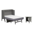 thumbnail image 1 of Home Square Ensemble de 2 Lits Escamotables Pleine Grandeur avec Matelas et Table d'Appoint, Gris, 1 of 18