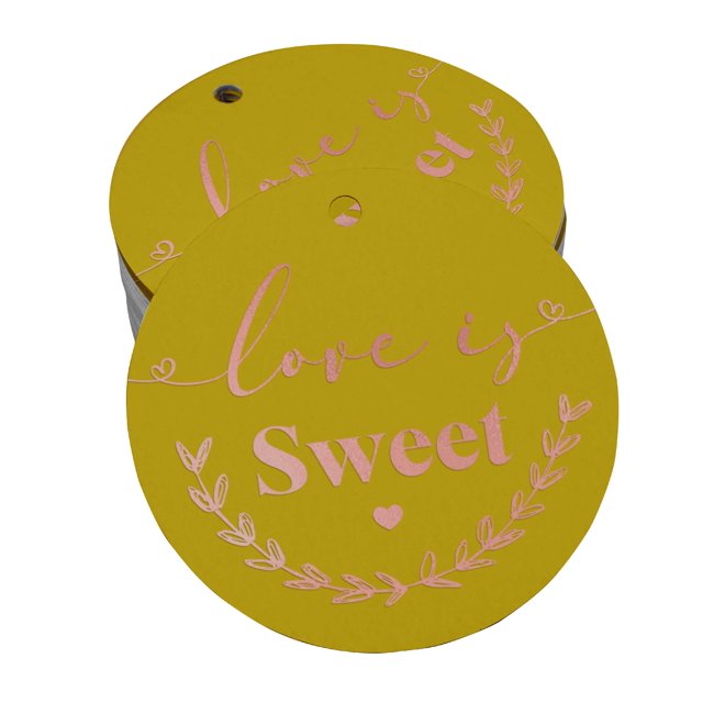 Inkdotpot Rose Gold Foil Paper Hang Tags Love Is Sweet Wedding Favor Tags 50 Pieces