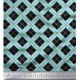 thumbnail image 1 of Soimoi Satin Silk Fabric Diagonal Check Fabric Prints by Yard 42 Inch Wide, 1 of 1