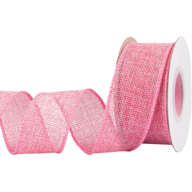 Joycrosso Burlap Wired Edge Ribbon 1.5 inch x 10 Yards, Coreopsis, Ideal for Crafting, Gift Wrapping, Wreath, Christmas Tree, and Rustic Wedding Decorations