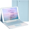 thumbnail image 1 of KOMI Wireless Keyboard Case with Touchpad for iPad 10.2" 9th 8th 7th Generation, Detachable Bluetooth Keyboard with Pencil Holder for iPad 10.2 Inch/iPad Air 10.5"(3rd Gen)/iPad Pro 10.5 in, Blue, 1 of 5