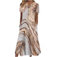 thumbnail image 1 of Cameland Robe d'Été pour Femme Décontractée à Col en V avec Boutons, Manches Courtes, Imprimée, Coupe Évasée, avec Poche, 1 of 4