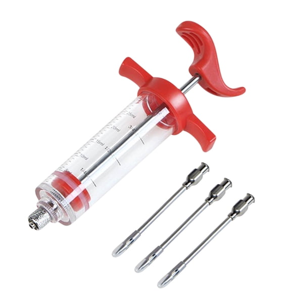 JilgTeok 2 Packs Stainless Steel Meat Injector Syringe for BBQ Grill Professional Seasoning Culinary Barbecue Tool Kitchen Utensils & Gadgets Clearance