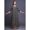 thumbnail image 3 of Bimba Chemises de Nuit Maxi Noires Colorées Imprimées pour Femmes avec Combinaison d'Été Vêtements de Nuit X-Small, 3 of 5