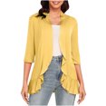 thumbnail image 1 of Hauts à Manches 3/4 pour Femmes Mode Décontractée Confortable Cardigan Couleur Unie Blouse Cardigan à Manches 3/4 pour Femmes Blouses et Hauts Mode Hauts pour Femmes Manches 3/4, 1 of 6