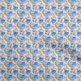 thumbnail image 1 of oneOone Velvet Blue Fabric Floral Sewing Craft Projects Fabric Prints By Yard 58 Inch Wide, 1 of 5
