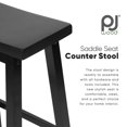 thumbnail image 2 of PJ Wood Classic Saddle-Seat 24" Tall Kitchen Counter Stools, Black, (Set of 2), 2 of 9