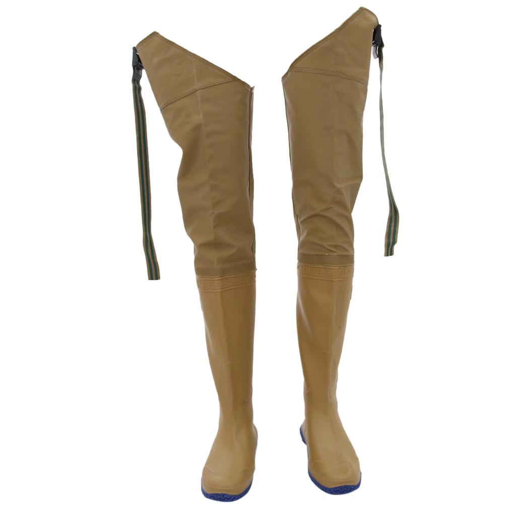 1 paar Bottes-Pantalon en Caoutchouc à Semelle Claquée pour Cuissardes, Pantalons de Pêche et de Gué, Chasse, Cuissardes 41