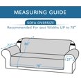 thumbnail image 2 of Reversible Sofa Slipcover Furniture Protector Water Resistant 2 Inch Wide Elastic Straps Sofa Cover Couch Covers Pets Kids Fit Sitting Width Up to 78"(Oversized Sofa, Grey/Beige), 2 of 7