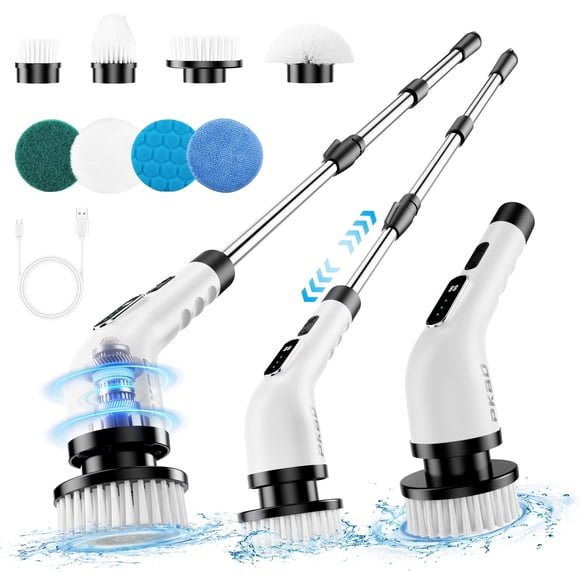 Lolsea Electric Spin Scrubber, 2025 Upgrade Waterproof Cordless Shower Brush for Cleaning with 9 Replaceable Heads