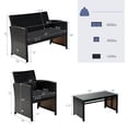 thumbnail image 3 of Costway 8PCS Patio Rattan Furniture Set Cushioned Chair Sofa Table Turquoise Black, 3 of 10