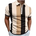 thumbnail image 1 of HKEJIAOI Men's Shirts Short Sleeve Performance Slim Fit Zip T-Shirts for Sports, 1 of 5