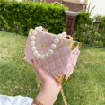 thumbnail image 4 of Trendy Square Crossbody Box Bag - Quilted Faux Leather with Buckle Closure, Faux Pearls Chain Strap, and Soft Lining - Perfect for Daily Use, 4 of 6