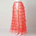 thumbnail image 4 of Jupe Longue Plissée Taille Haute à Volants en Tulle pour Femmes, 4 of 7