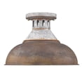 thumbnail image 3 of Golden Lighting Kinsley Semi-Flush in Aged Galvanized Steel with Rust Shade, 3 of 7