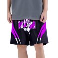 thumbnail image 1 of Moggemol Kids Boys Color Block Letter Printed Boxer Shorts Drawstring Elastic Waistband Boxer Trunk Purple 6, 1 of 4