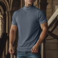 thumbnail image 2 of adviicd Chemises de Plage pour Hommes T-Shirt Col Rond Manches Courtes Été Décontracté Gris,TTG, 2 of 4