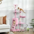 thumbnail image 2 of PawHut 53" Cat Tree Tower with Condo, Large Kitten Activity Centre, Pink, 2 of 10