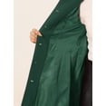 thumbnail image 5 of INSPIRE CHIC Manteau Long d'Hiver pour Femme à Col Peter Pan, à Simple Boutonnage, Uni Vert Foncé TP, 5 of 5