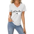 thumbnail image 2 of LUOGENLI T-shirts pour Femme pour Femmes T-Shirt Décontracté de la Saint-Valentin à Imprimé Cœur Lettre Col Rond Manches Courtes T-Shirt 4TG T-shirts pour Femmes T-shirts Graphiques T-shirts de la Saint-Valentin Blanc G, 2 of 4