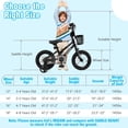 thumbnail image 3 of Costway Vélo 12 Pouces pour Enfant avec Roues Stabilisatrices, Guidon et Selle Ajustables, Frein à Main, Noir, 3 of 10