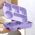 thumbnail image 5 of Dvruxg 12.7" Large Divided Plates Unbreakable Wheat Straw Dinnerware Lunch Trays Lightweight Reusable Plastic Compartment Microwave Dishwasher Safe Separator Plates, 5 of 5