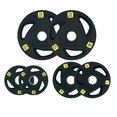 thumbnail image 1 of HAJEX Olympic Rubber Tri-Grip Plates Set 2 inch - 77LB Set - ( 5.5LB, 11LB, & 22LB), 1 of 5
