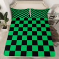 thumbnail image 2 of Erosebridal Checkered Gingham Full Sheet Sets, Green Black Bedding Full Size, Rectangle Geometry Decor, 2 of 7
