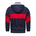 thumbnail image 4 of Qertyioot Men's Contrasting Color Hooded Zipper Casual Warm Windproof Pocket Motorcycle Jacket, 4 of 6