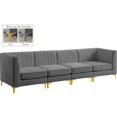 thumbnail image 1 of Meridian Furniture Alina Grey Velvet Modular Sofa, 1 of 16