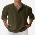 thumbnail image 1 of Chemise Décontractée en Lin pour Homme à Boutons, Manches Courtes, Chemise de Plage, 1 of 4