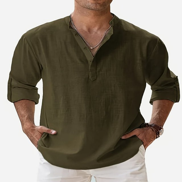 Chemise Décontractée en Lin pour Homme à Boutons, Manches Courtes, Chemise de Plage