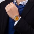 thumbnail image 4 of 【START】Tiger Eye Stone Men's Watch Swiss Fully Automatic Mechanical Movement Diamond Watch Date Week Function Butterfly Buckle Crocodile skin Strap, 4 of 16